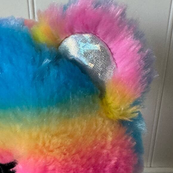 Build-A-Bear Rainbow Stripe Sparkle Bear Plush Pink Nose Prism Feet, Ear - Picture 7 of 8
